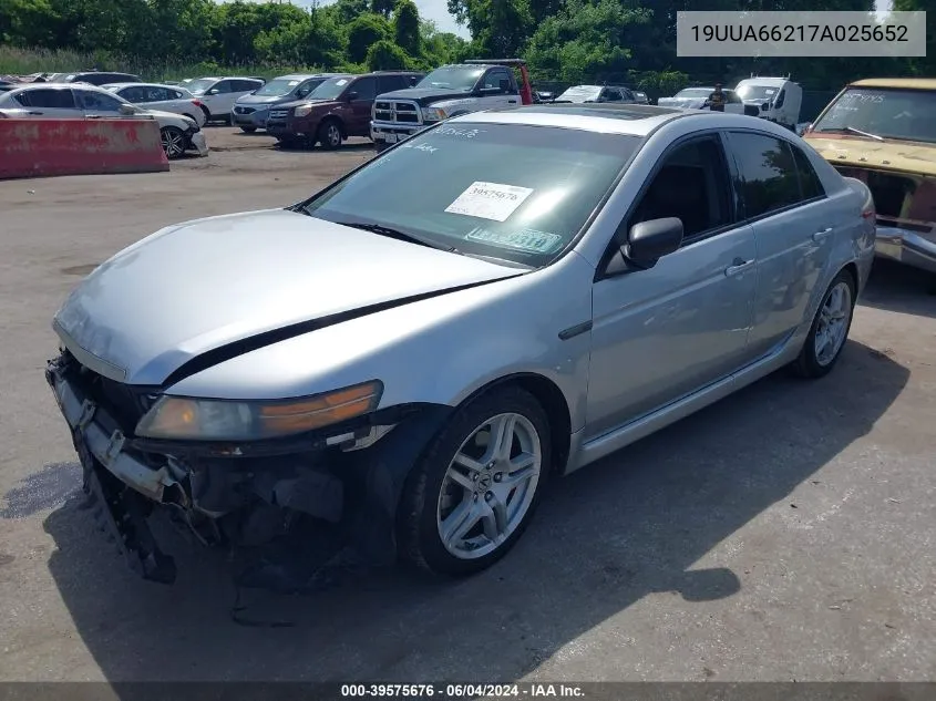 2007 Acura Tl 3.2 VIN: 19UUA66217A025652 Lot: 39575676