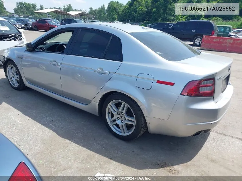 2007 Acura Tl 3.2 VIN: 19UUA66217A025652 Lot: 39575676