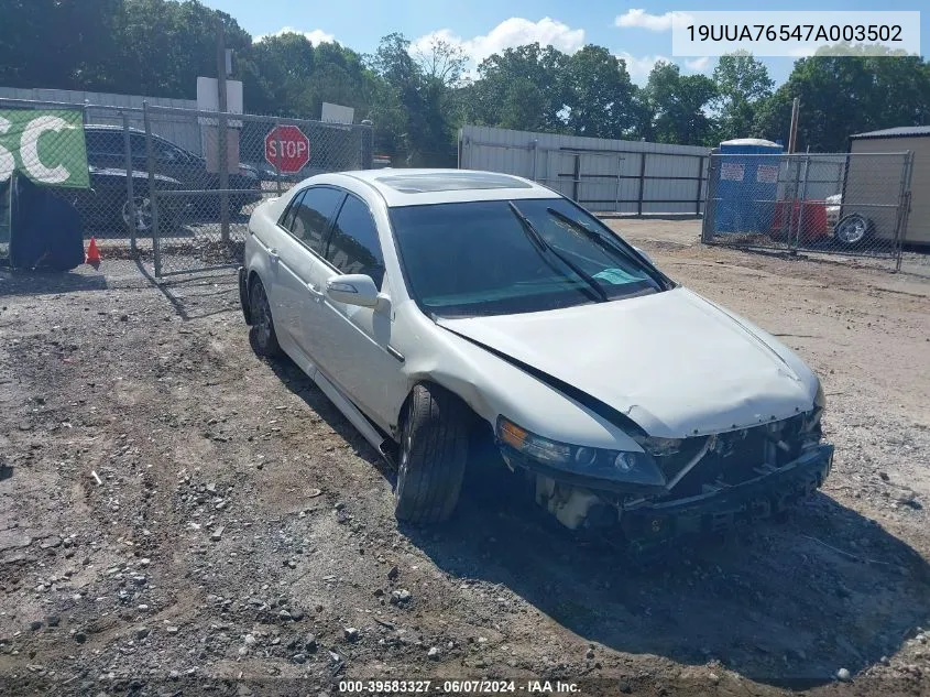 19UUA76547A003502 2007 Acura Tl Type S