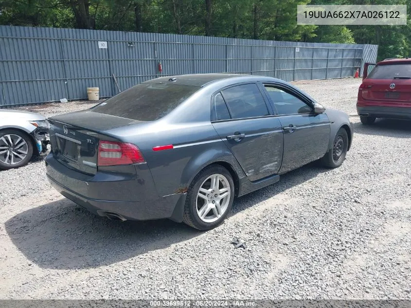 2007 Acura Tl 3.2 VIN: 19UUA662X7A026122 Lot: 39699612