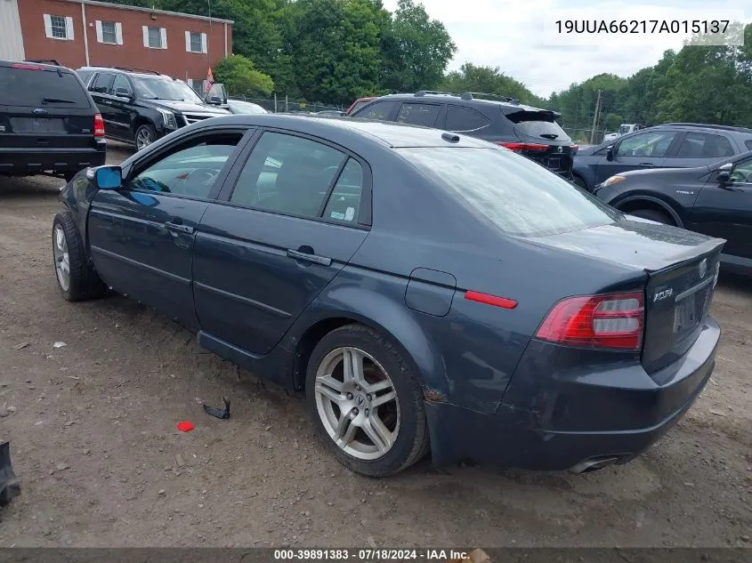 2007 Acura Tl 3.2 VIN: 19UUA66217A015137 Lot: 39891383