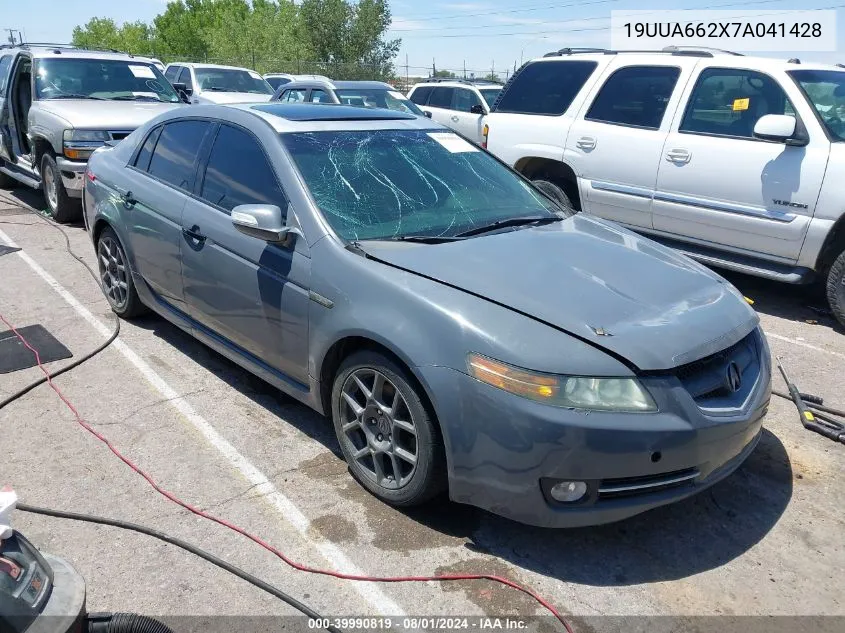 2007 Acura Tl 3.2 VIN: 19UUA662X7A041428 Lot: 39990819