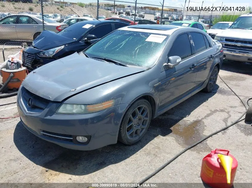 2007 Acura Tl 3.2 VIN: 19UUA662X7A041428 Lot: 39990819