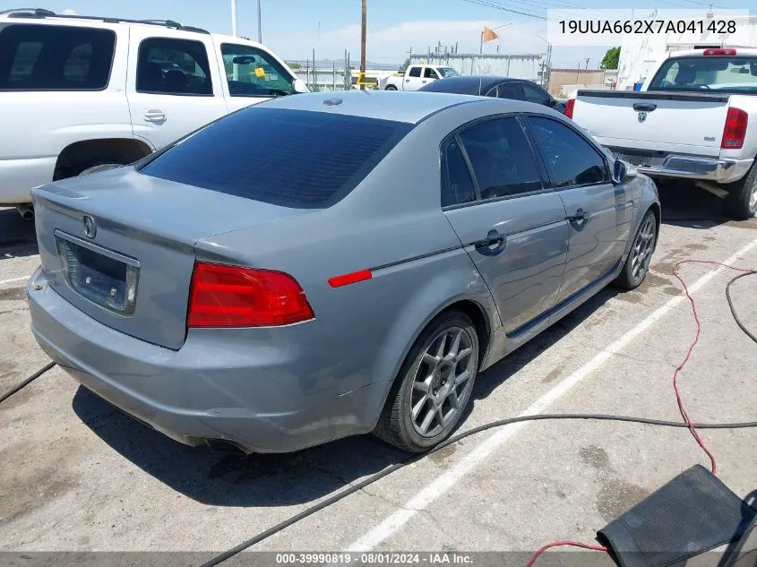 2007 Acura Tl 3.2 VIN: 19UUA662X7A041428 Lot: 39990819