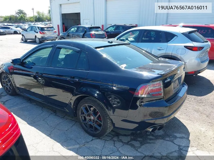 2007 Acura Tl Type S VIN: 19UUA76567A016011 Lot: 40090332