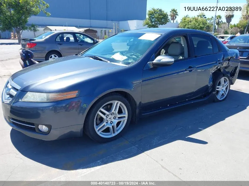 2007 Acura Tl 3.2 VIN: 19UUA66227A023389 Lot: 40140723