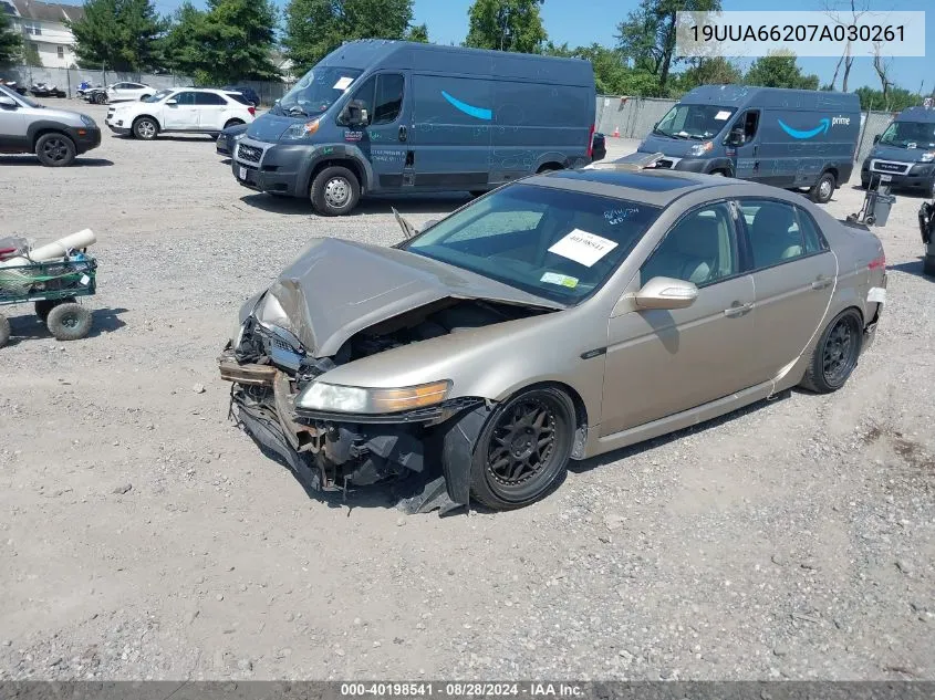 2007 Acura Tl 3.2 VIN: 19UUA66207A030261 Lot: 40198541