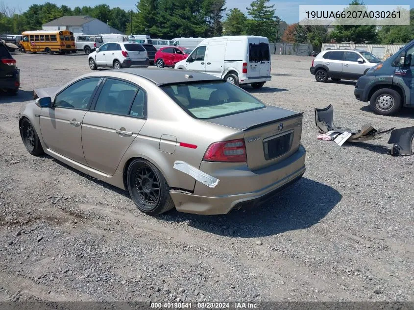 2007 Acura Tl 3.2 VIN: 19UUA66207A030261 Lot: 40198541