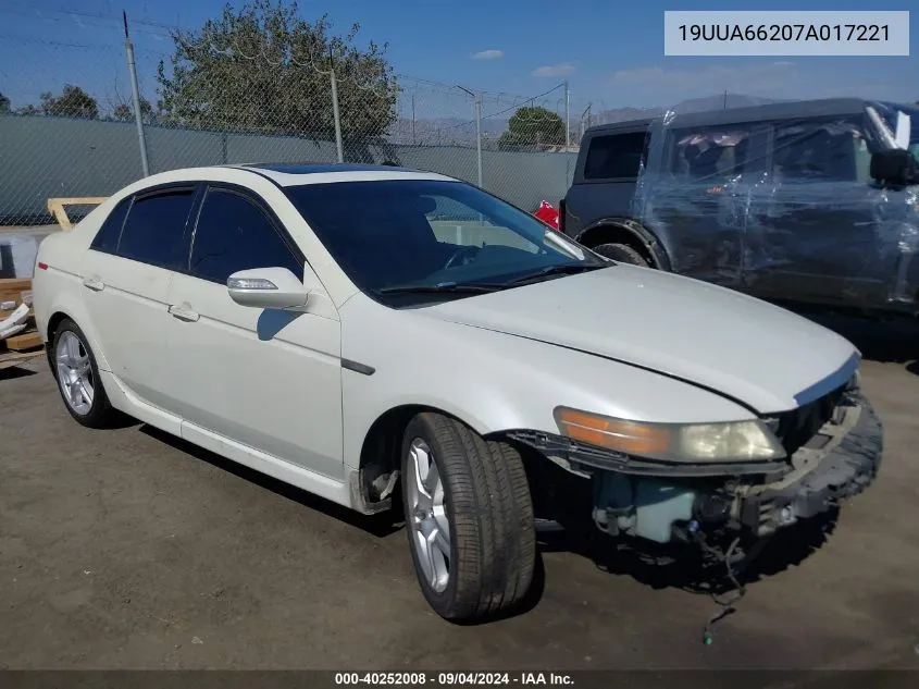 2007 Acura Tl 3.2 VIN: 19UUA66207A017221 Lot: 40252008