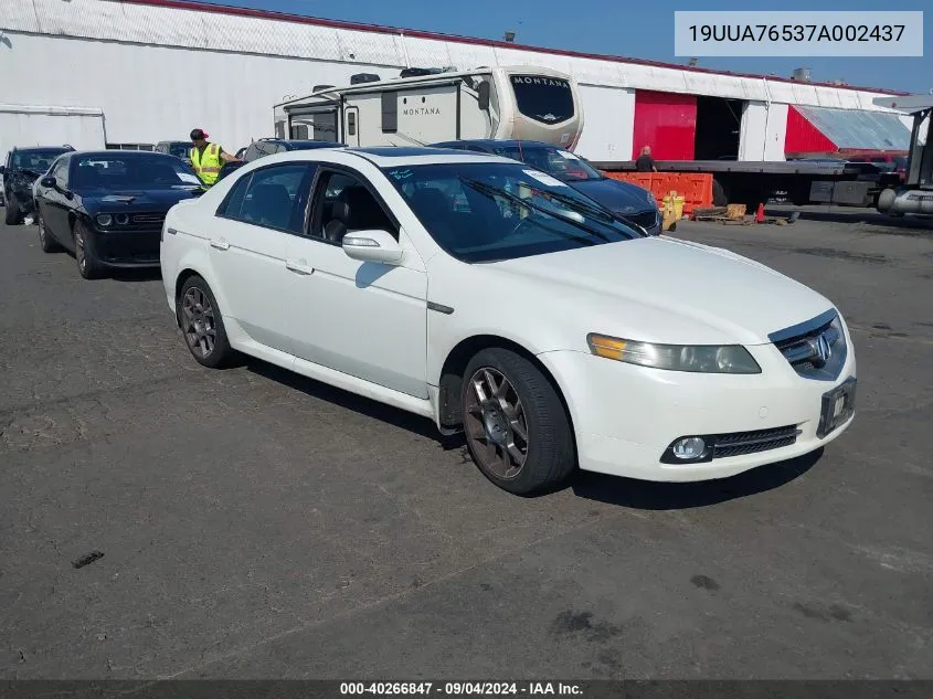 2007 Acura Tl Type S VIN: 19UUA76537A002437 Lot: 40266847