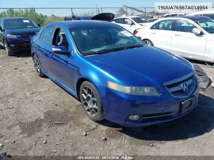 2007 Acura Tl Type S VIN: 19UUA76567A014954 Lot: 40304120