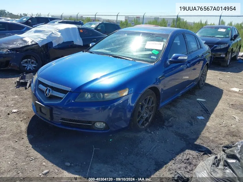 2007 Acura Tl Type S VIN: 19UUA76567A014954 Lot: 40304120