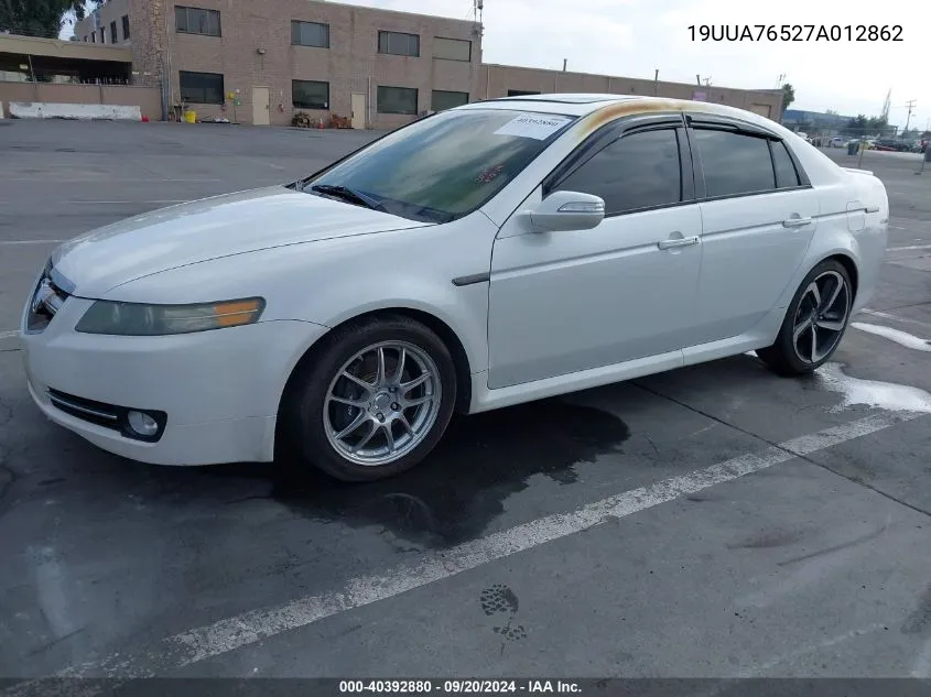 2007 Acura Tl Type S VIN: 19UUA76527A012862 Lot: 40392880