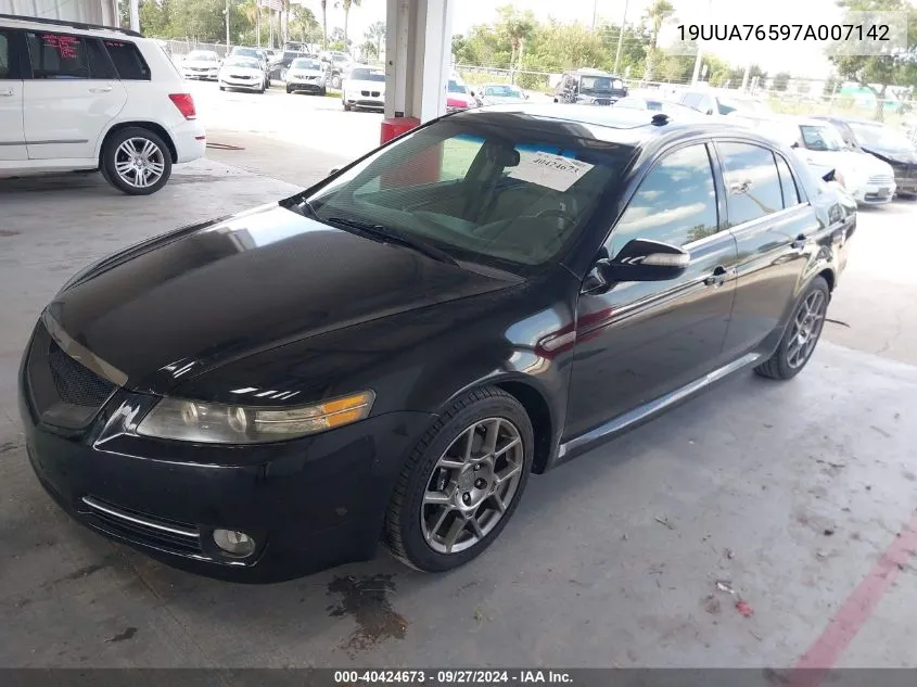 2007 Acura Tl Type S VIN: 19UUA76597A007142 Lot: 40424673