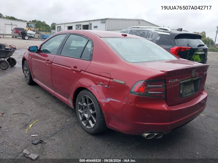 2007 Acura Tl Type S VIN: 19UUA76507A042717 Lot: 40448520