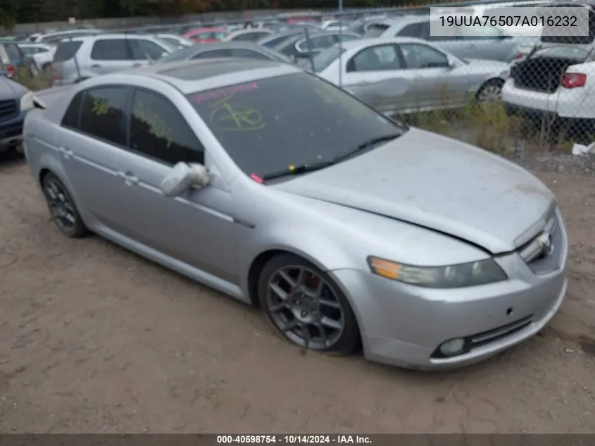 2007 Acura Tl Type S VIN: 19UUA76507A016232 Lot: 40598754