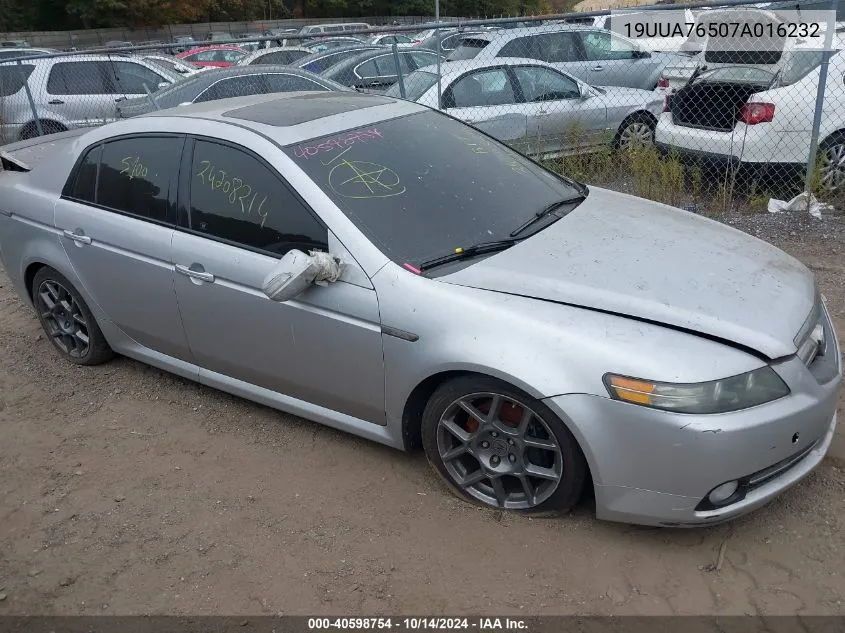 2007 Acura Tl Type S VIN: 19UUA76507A016232 Lot: 40598754