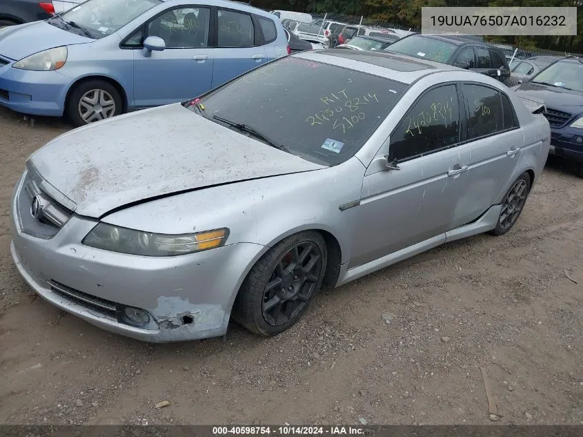 2007 Acura Tl Type S VIN: 19UUA76507A016232 Lot: 40598754