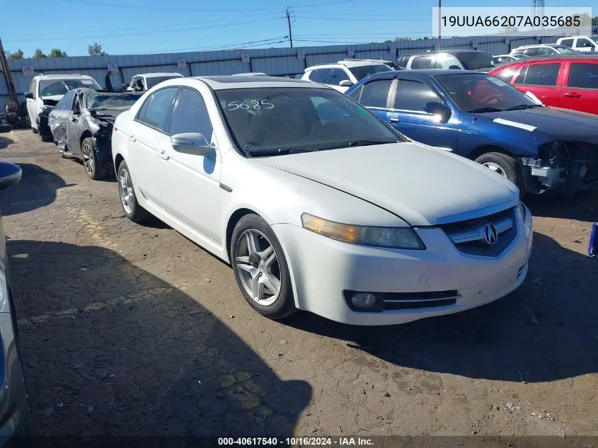 2007 Acura Tl 3.2 VIN: 19UUA66207A035685 Lot: 40617540