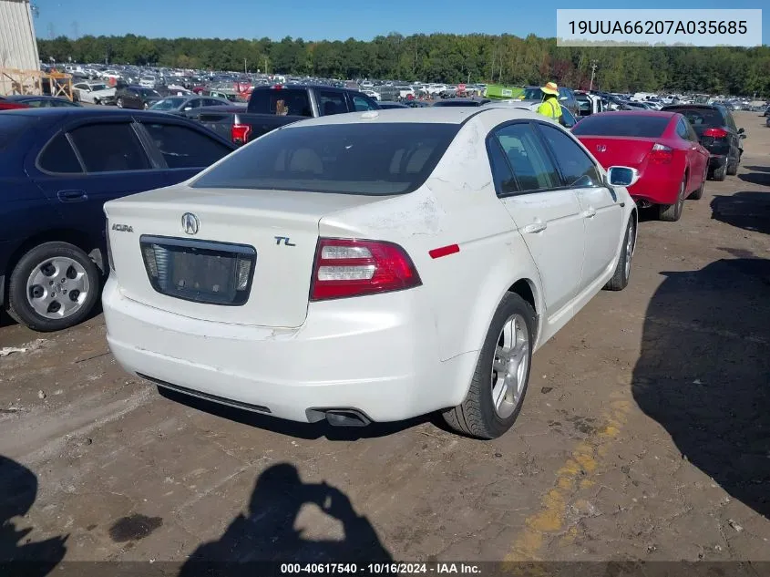 2007 Acura Tl 3.2 VIN: 19UUA66207A035685 Lot: 40617540