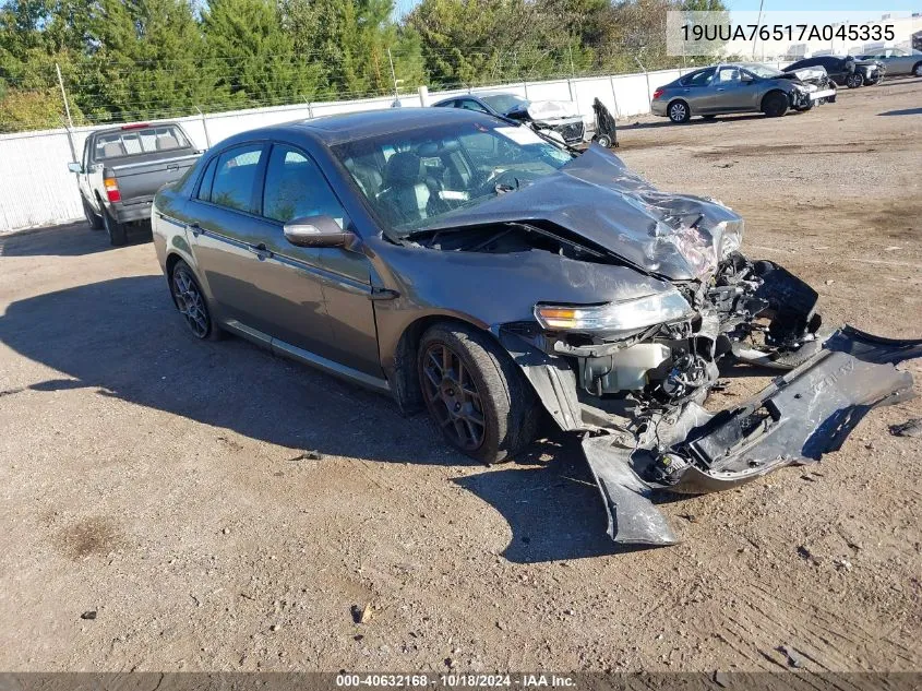 2007 Acura Tl Type S VIN: 19UUA76517A045335 Lot: 40632168