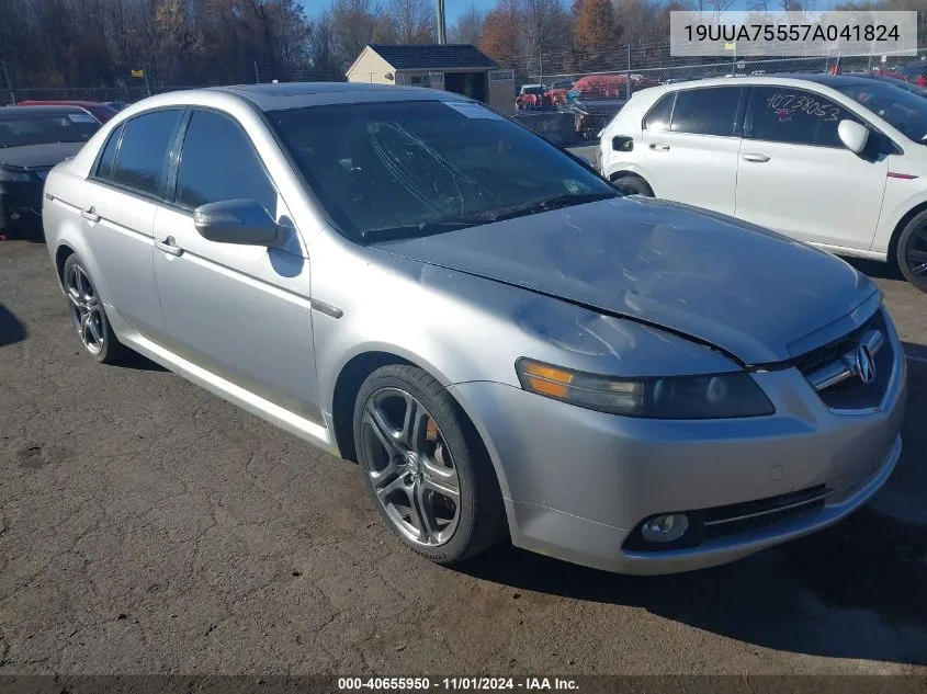 2007 Acura Tl Type S VIN: 19UUA75557A041824 Lot: 40655950