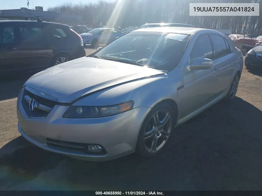 2007 Acura Tl Type S VIN: 19UUA75557A041824 Lot: 40655950