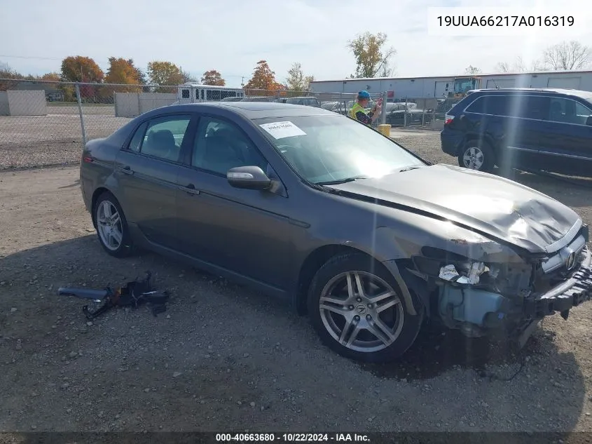 2007 Acura Tl 3.2 VIN: 19UUA66217A016319 Lot: 40663680