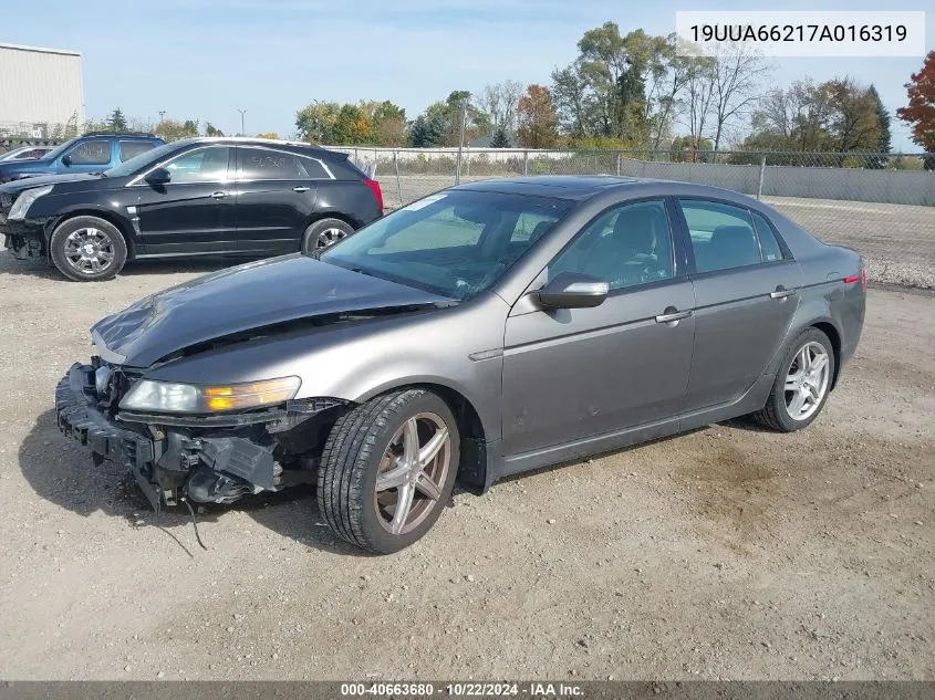 2007 Acura Tl 3.2 VIN: 19UUA66217A016319 Lot: 40663680