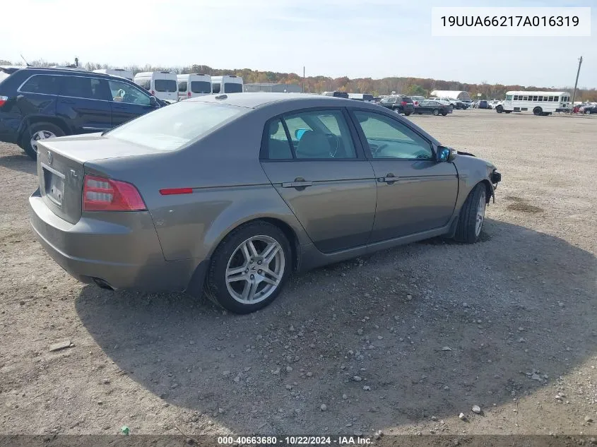 2007 Acura Tl 3.2 VIN: 19UUA66217A016319 Lot: 40663680