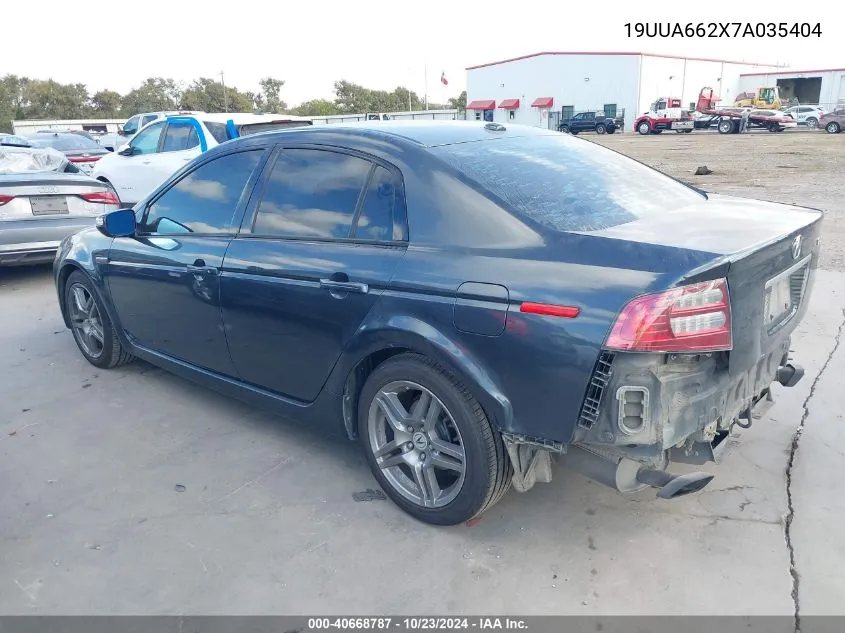 2007 Acura Tl 3.2 VIN: 19UUA662X7A035404 Lot: 40668787