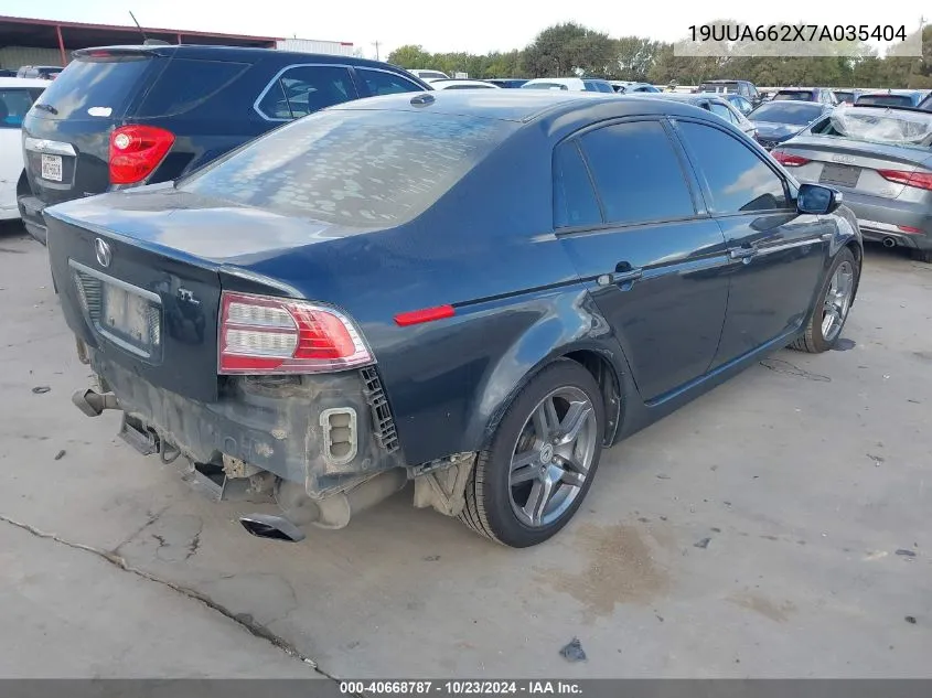 2007 Acura Tl 3.2 VIN: 19UUA662X7A035404 Lot: 40668787