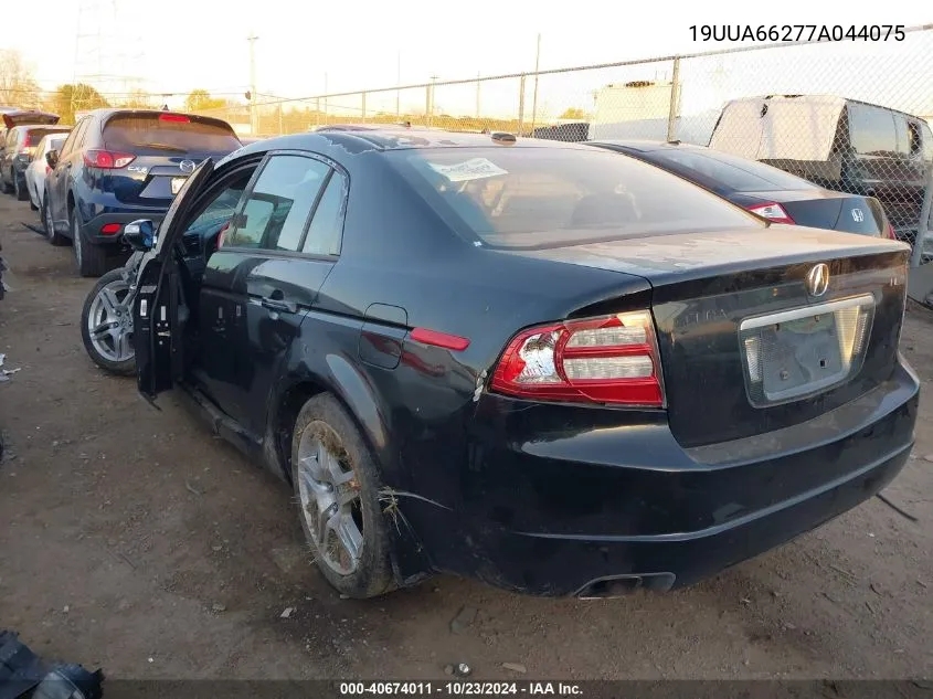 2007 Acura Tl 3.2 VIN: 19UUA66277A044075 Lot: 40674011