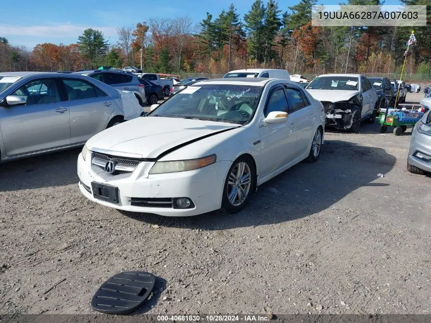 2007 Acura Tl 3.2 VIN: 19UUA66287A007603 Lot: 40681830