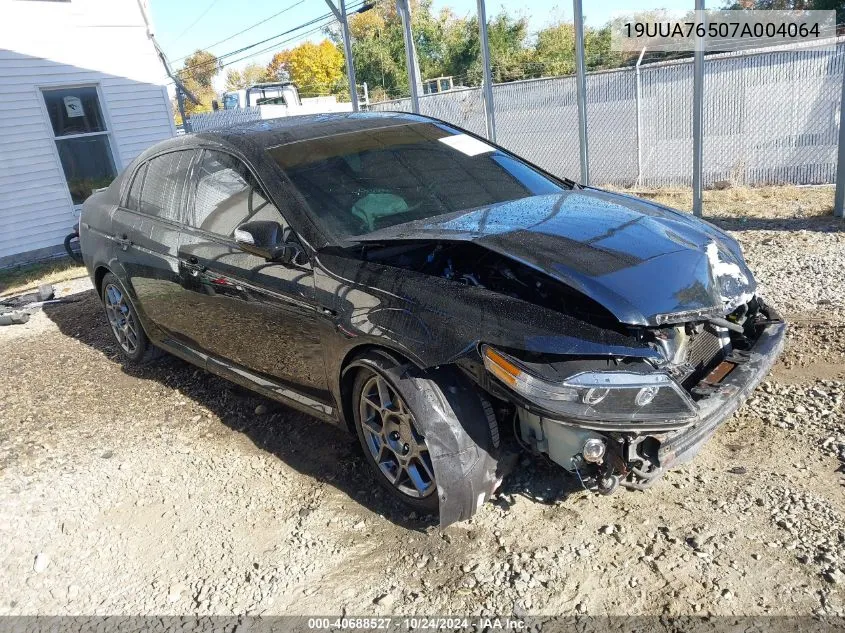 2007 Acura Tl Type S VIN: 19UUA76507A004064 Lot: 40688527