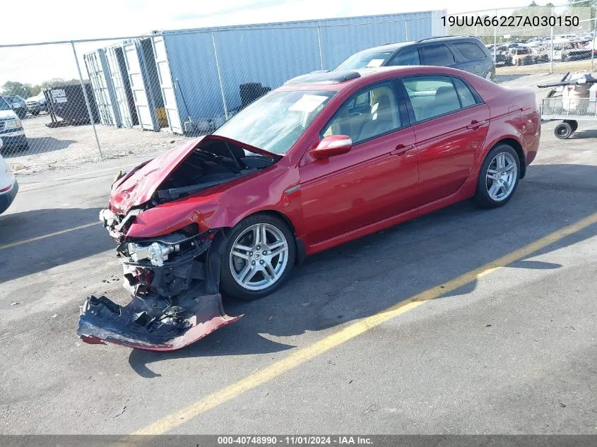 2007 Acura Tl 3.2 VIN: 19UUA66227A030150 Lot: 40748990