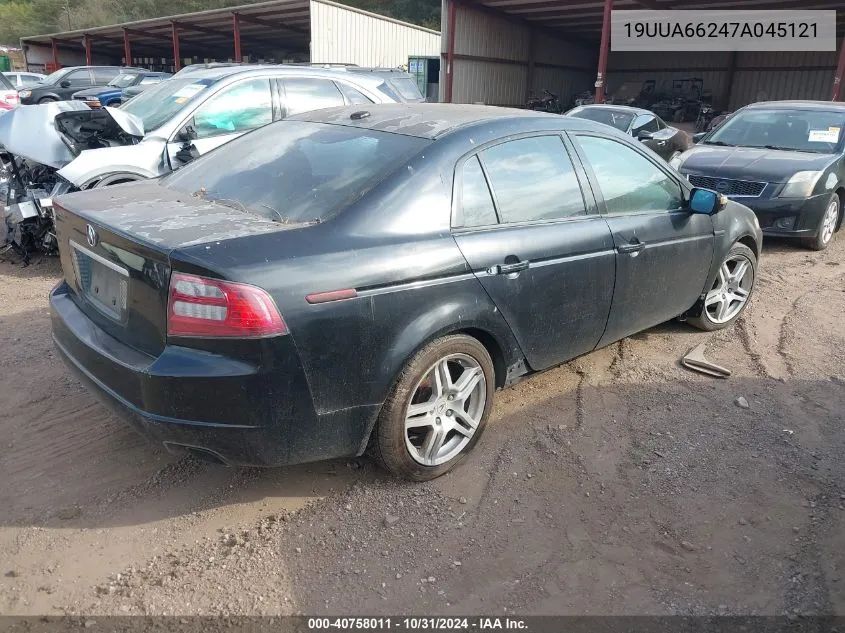 2007 Acura Tl 3.2 VIN: 19UUA66247A045121 Lot: 40758011