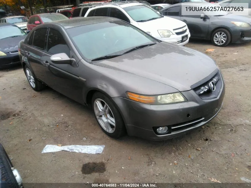 2007 Acura Tl 3.2 VIN: 19UUA66257A027663 Lot: 40764583