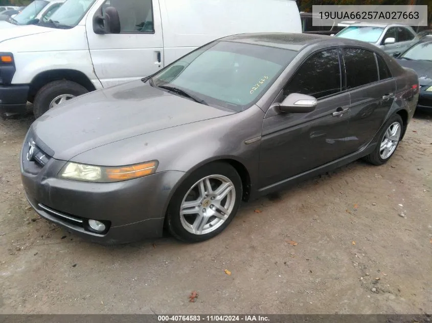 2007 Acura Tl 3.2 VIN: 19UUA66257A027663 Lot: 40764583