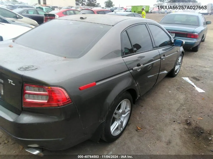 2007 Acura Tl 3.2 VIN: 19UUA66257A027663 Lot: 40764583