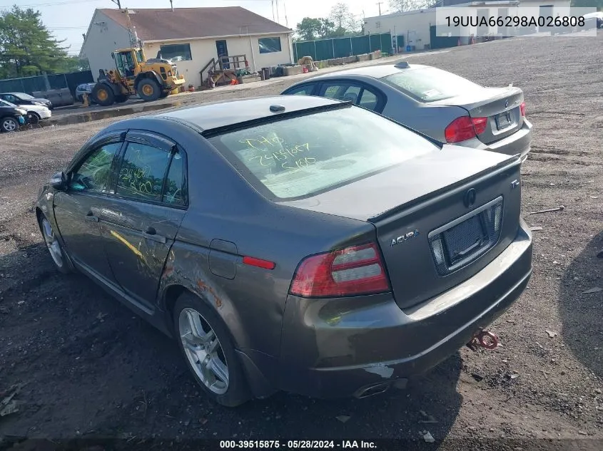 2008 Acura Tl 3.2 VIN: 19UUA66298A026808 Lot: 39515875