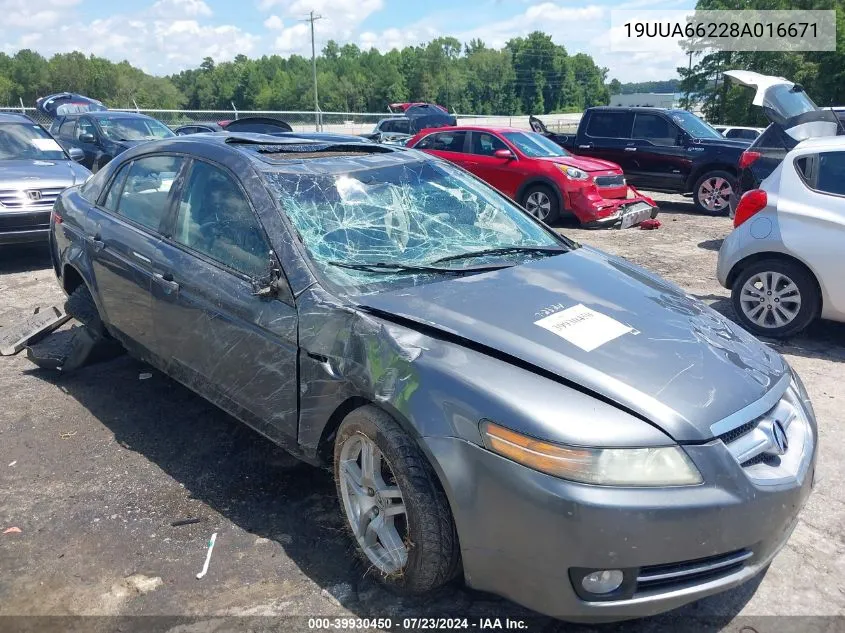 2008 Acura Tl 3.2 VIN: 19UUA66228A016671 Lot: 39930450