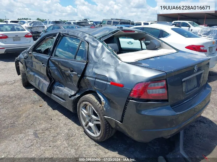 2008 Acura Tl 3.2 VIN: 19UUA66228A016671 Lot: 39930450