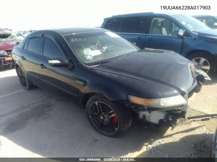 2008 Acura Tl 3.2 VIN: 19UUA66228A017903 Lot: 39960945