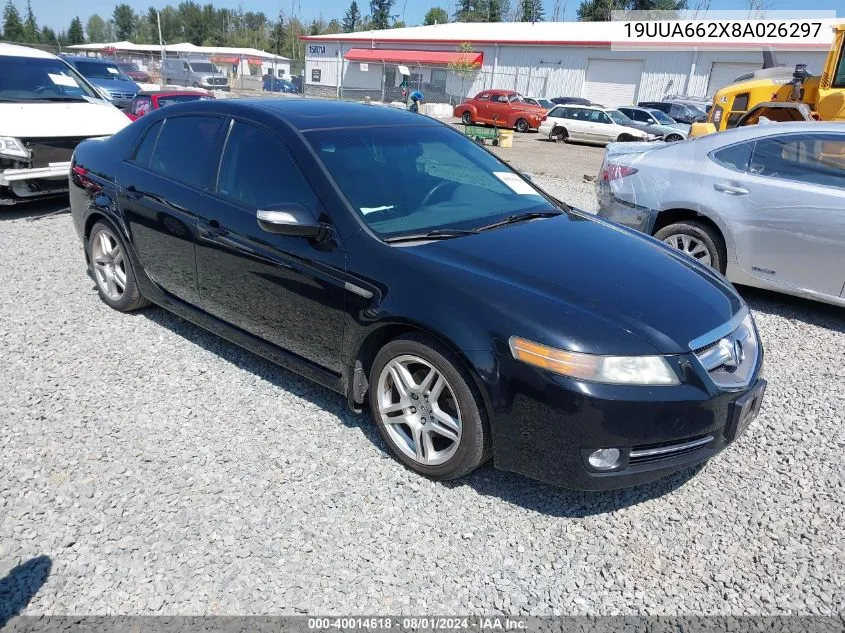 2008 Acura Tl 3.2 VIN: 19UUA662X8A026297 Lot: 40014618