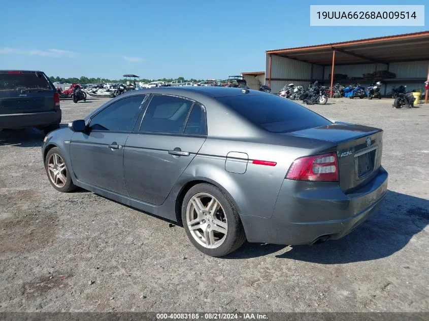 2008 Acura Tl 3.2 VIN: 19UUA66268A009514 Lot: 40083185