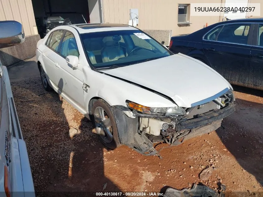 2008 Acura Tl 3.2 VIN: 19UUA66238A040297 Lot: 40138617