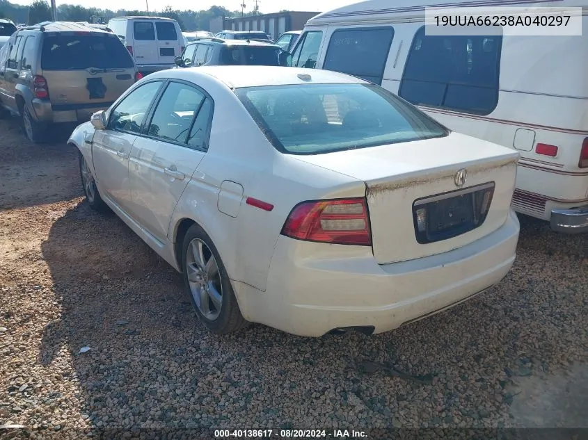 2008 Acura Tl 3.2 VIN: 19UUA66238A040297 Lot: 40138617