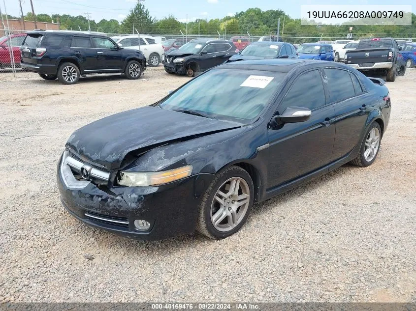 2008 Acura Tl 3.2 VIN: 19UUA66208A009749 Lot: 40169476