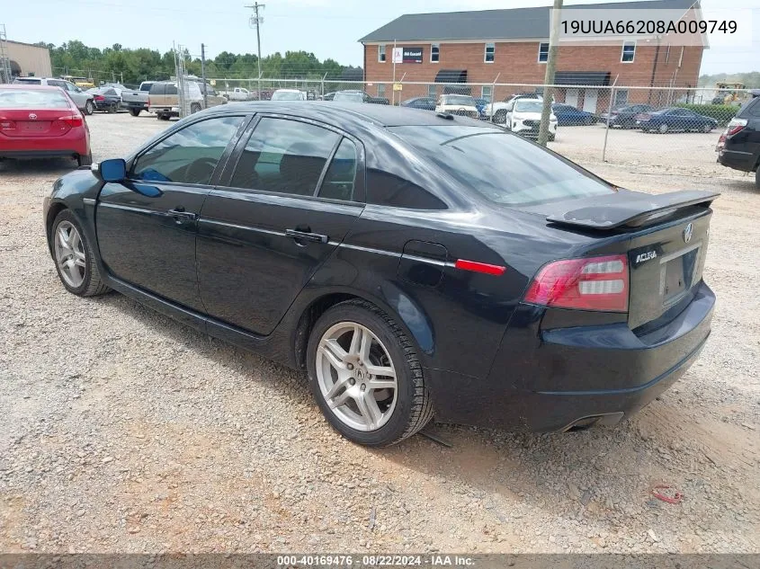 2008 Acura Tl 3.2 VIN: 19UUA66208A009749 Lot: 40169476